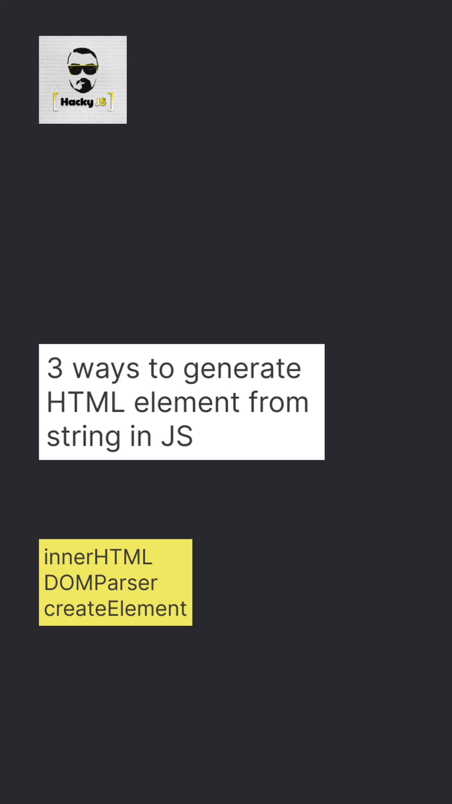 3 Easy ways to generate HTML element from Javascript