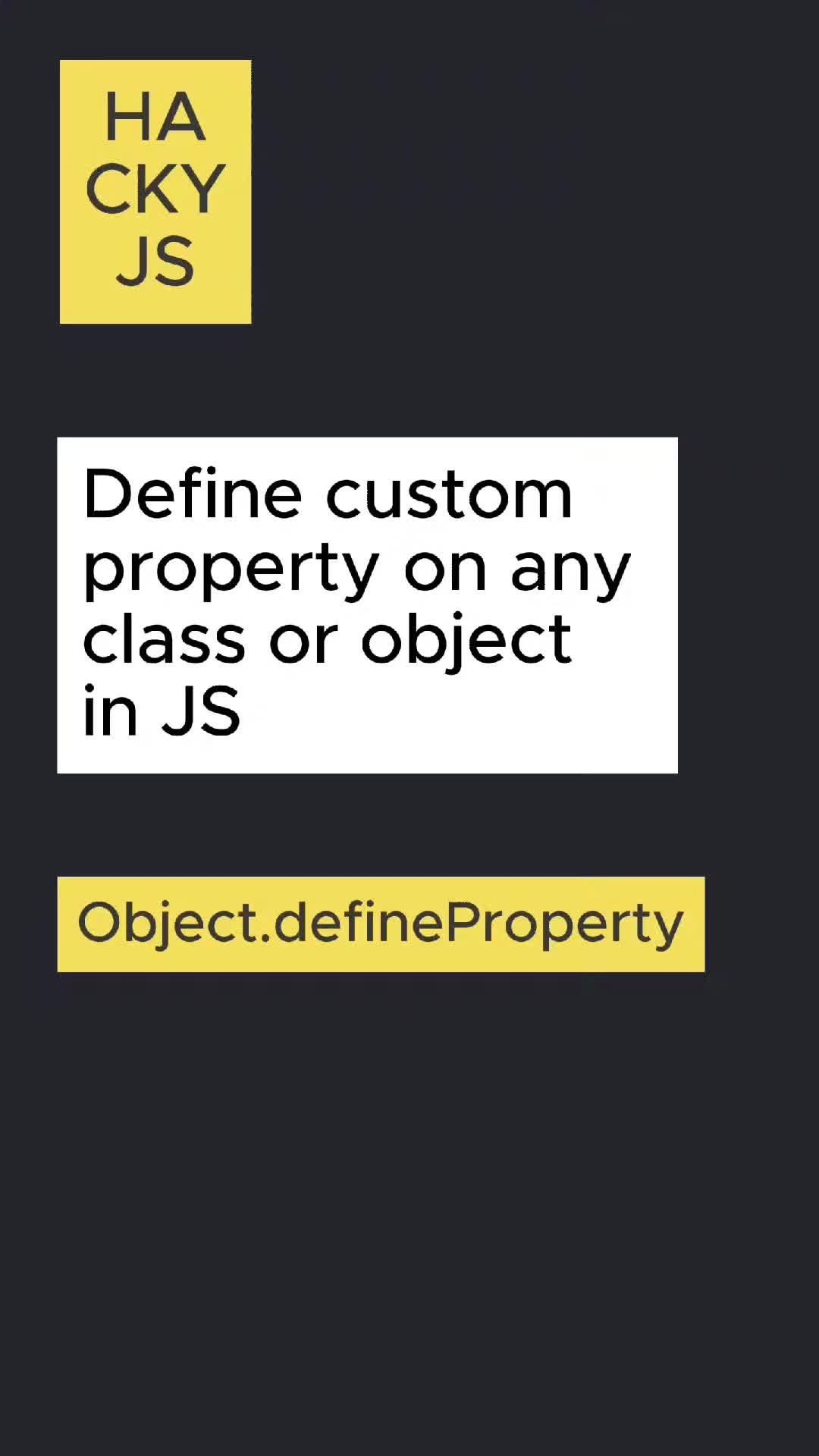 Define custom property on any class or object in javascript